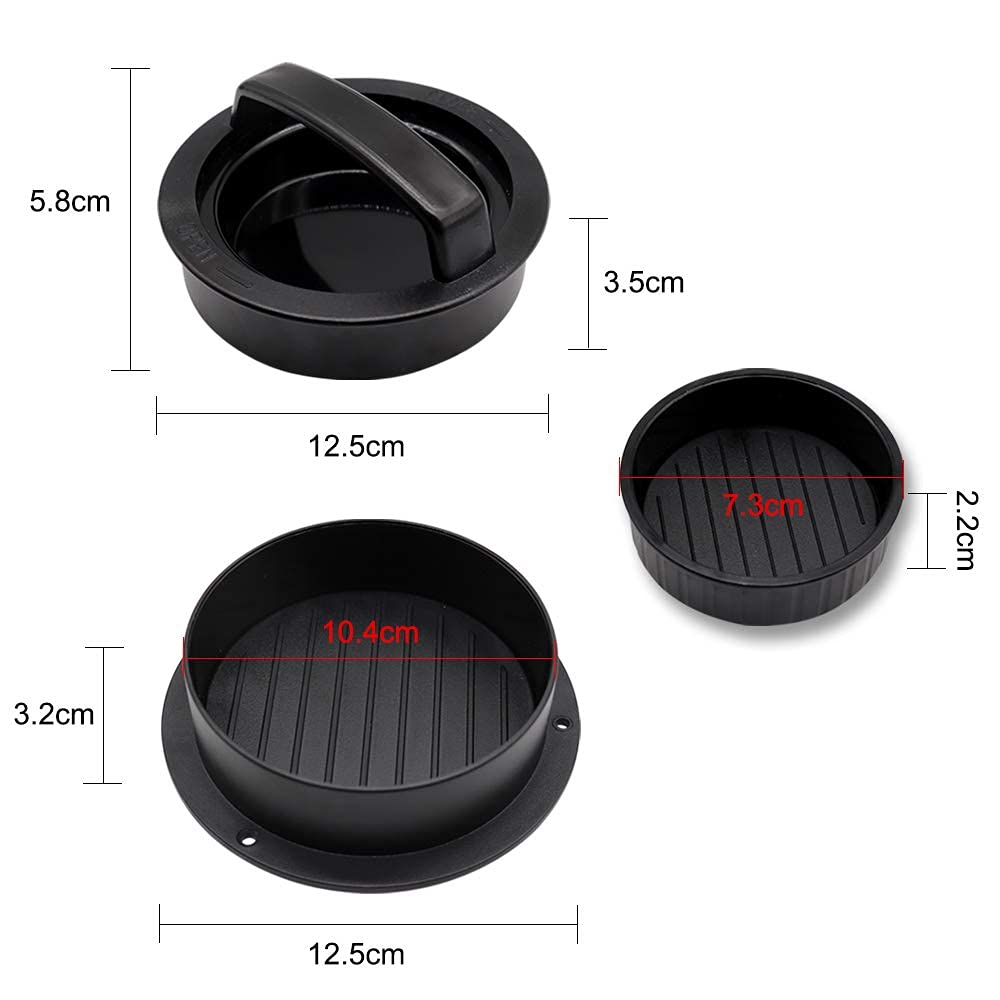 Prensa Burger Molde 3 en 1, Ideal para Hacer Hamburguesas con Queso Albóndigas en Casa