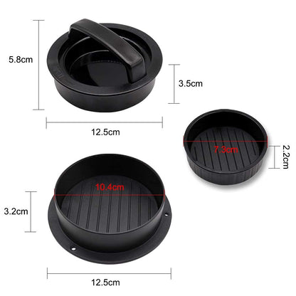 Prensa Burger Molde 3 en 1, Ideal para Hacer Hamburguesas con Queso Albóndigas en Casa