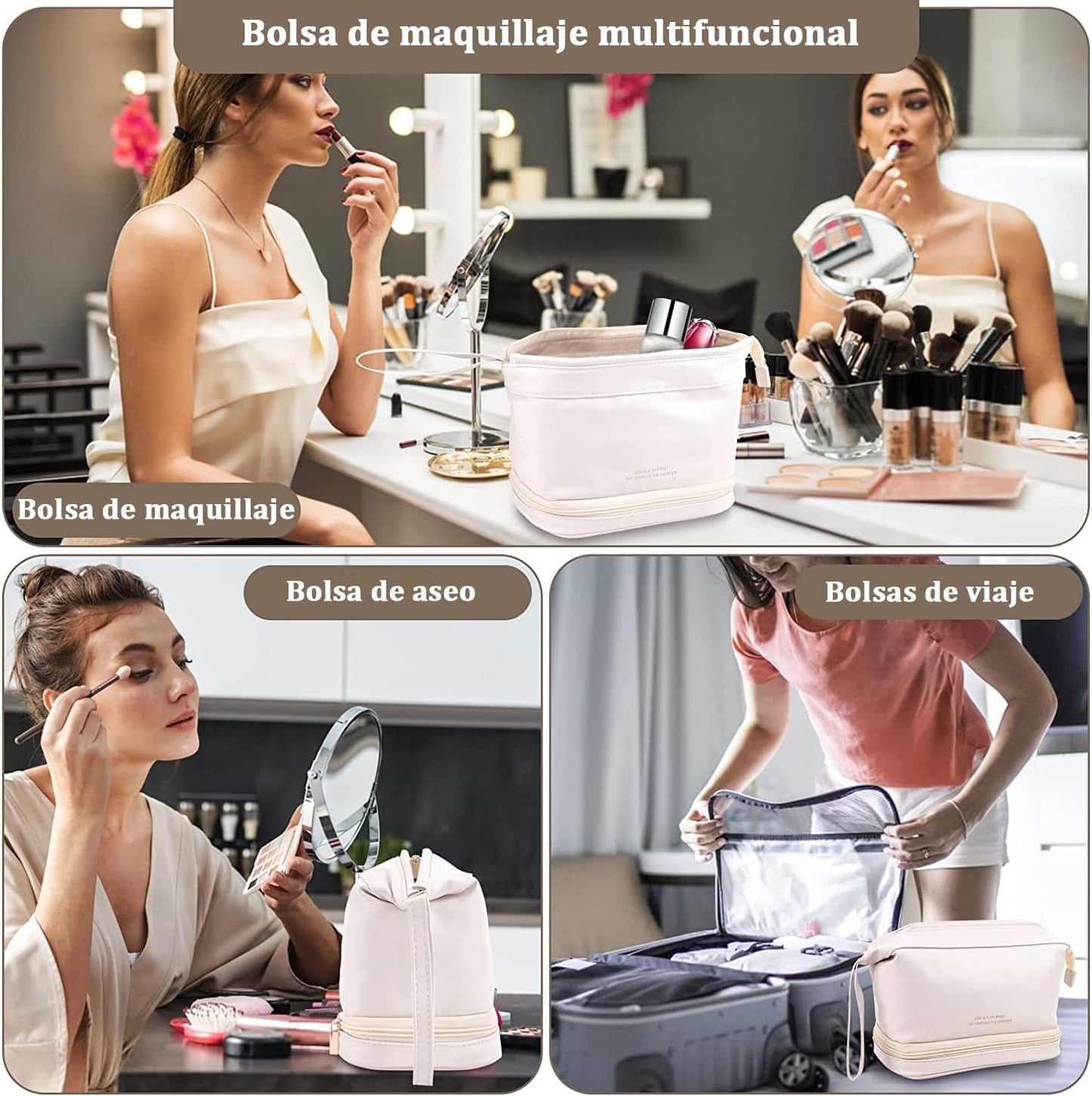 DuoChic Bag Cosmetiquera de doble espacio.