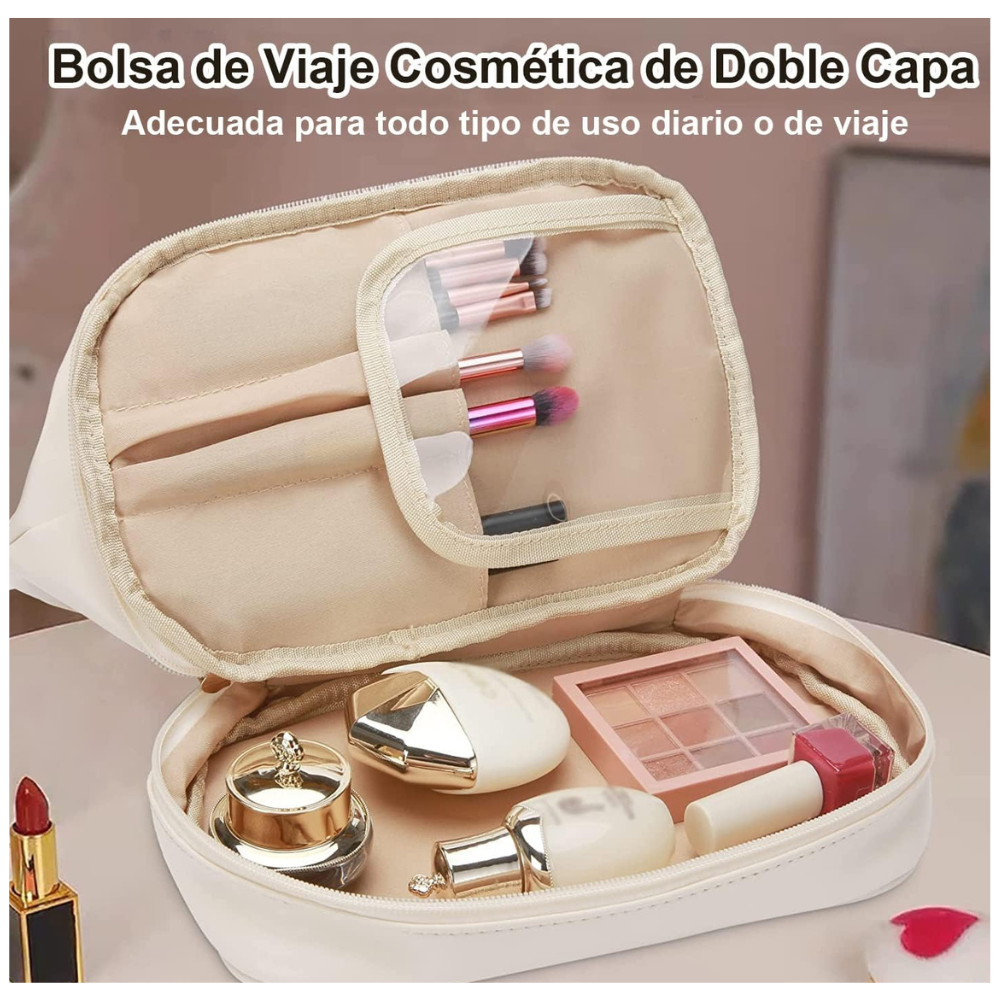 DuoChic Bag Cosmetiquera de doble espacio.