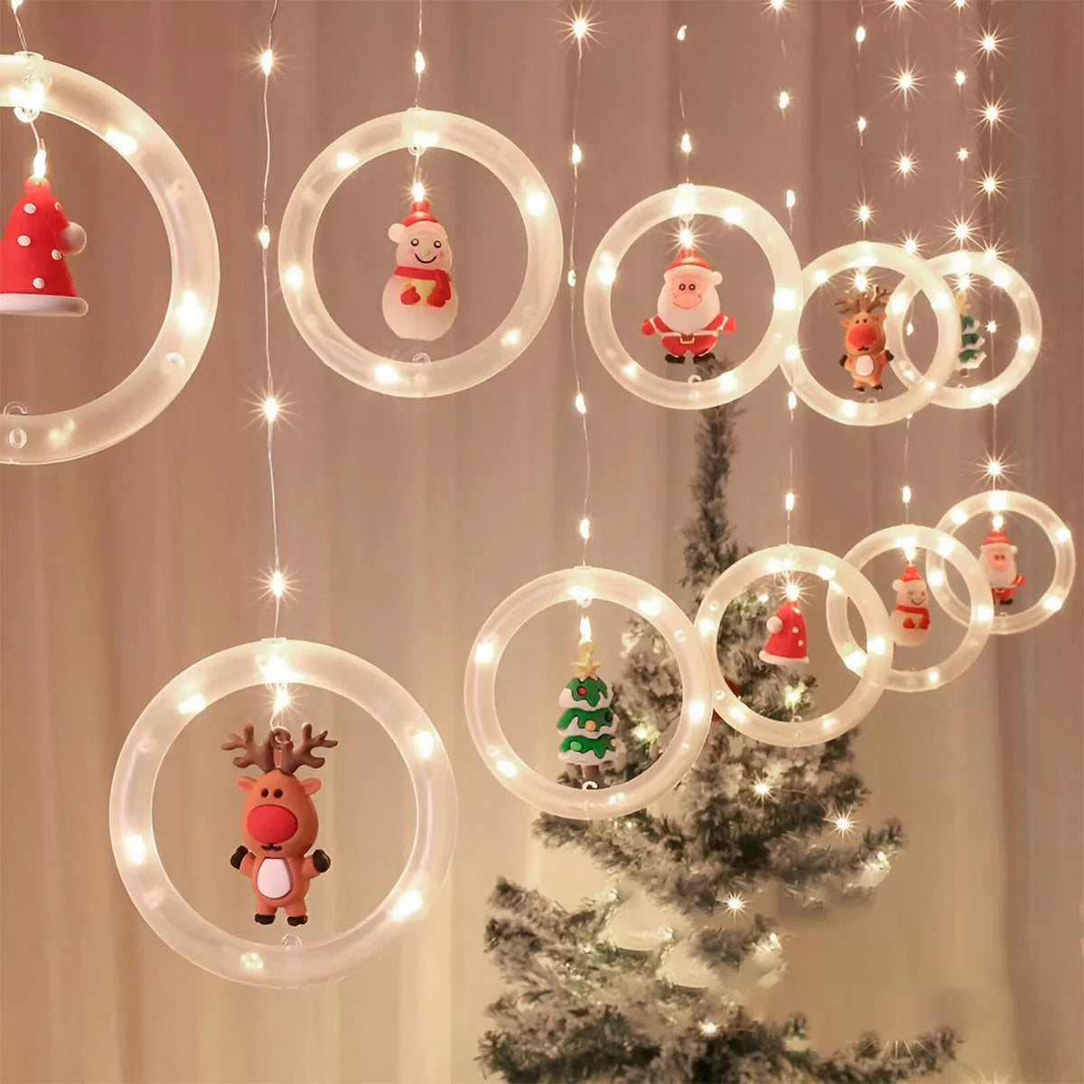 Luces Navideñas Cortina Bola Aro 3 Mtrs