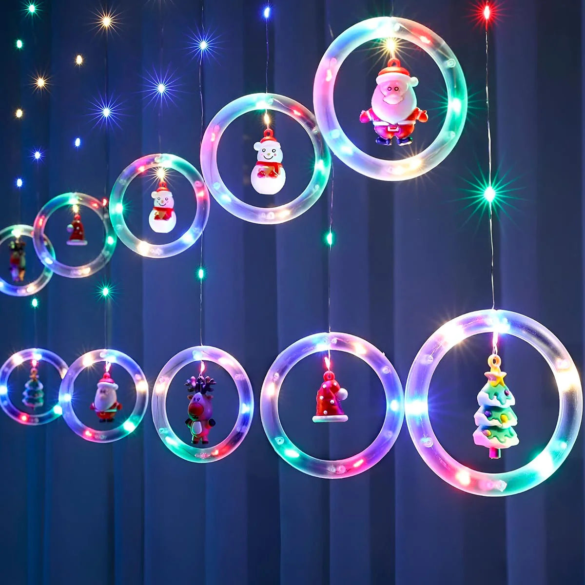 Luces Navideñas Cortina Bola Aro 3 Mtrs