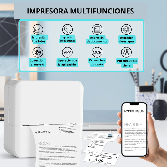 MemoPrint Mini Impresora Portátil para notas y fotos instántaneas