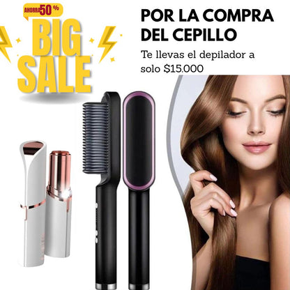 LISSGO  CEPILLO ALISADOR + Depilador Facial