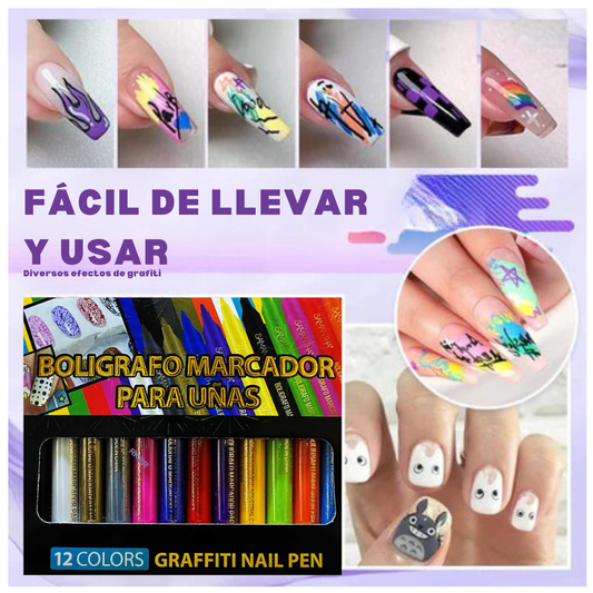 ColorARTE - Kit 12 bolígrafos para pintar uñas