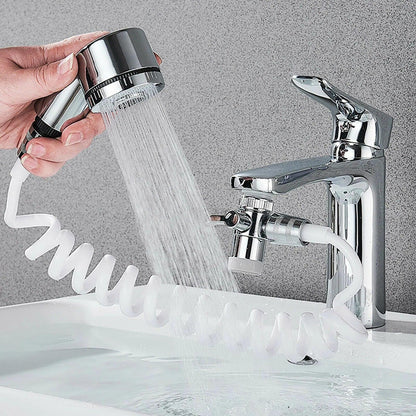 MultiGrifo Cabezal de ducha de lavabo completo con soporte de pared y manguera flexible
